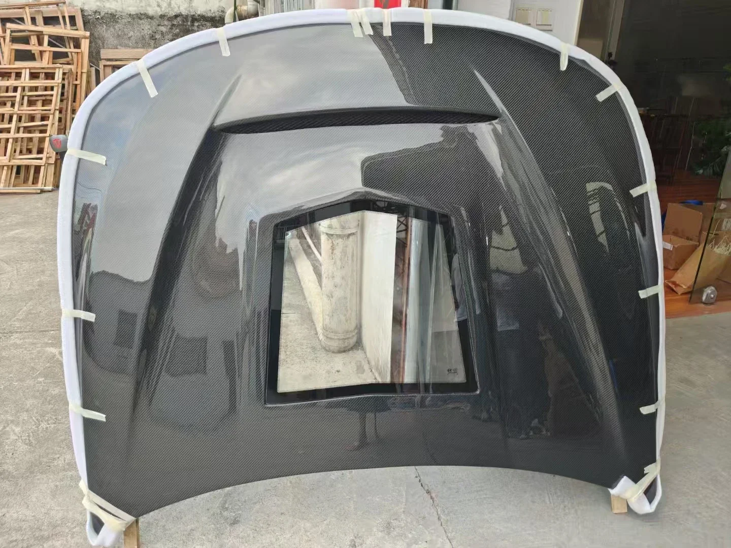 Transparent Glass Center Carbon Fiber Hood for BMW F80 M3 F82 F83 M4 2014-2020 Engine Bonnet Show-Car Style Body Kit！