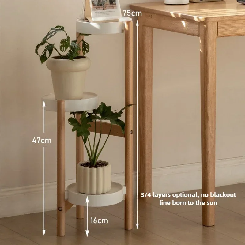 Solid Wood Tiered Plant Stand Triangle-reinforced Flower Shelf  Multi-layer Indoor Herb Rack  Balcony Garden Organizer