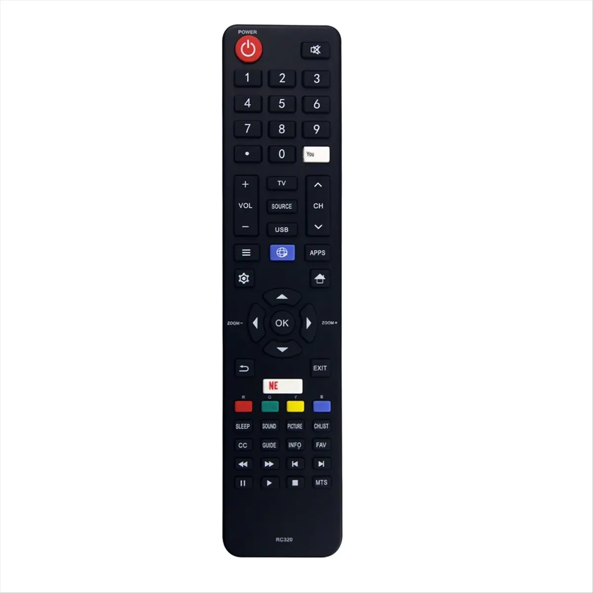 Reemplazo de control remoto RC320 para Atvio Smart TV 43D1680 43D1800 43D1810 43D1820 43D1850 43D2100 43UDD1800