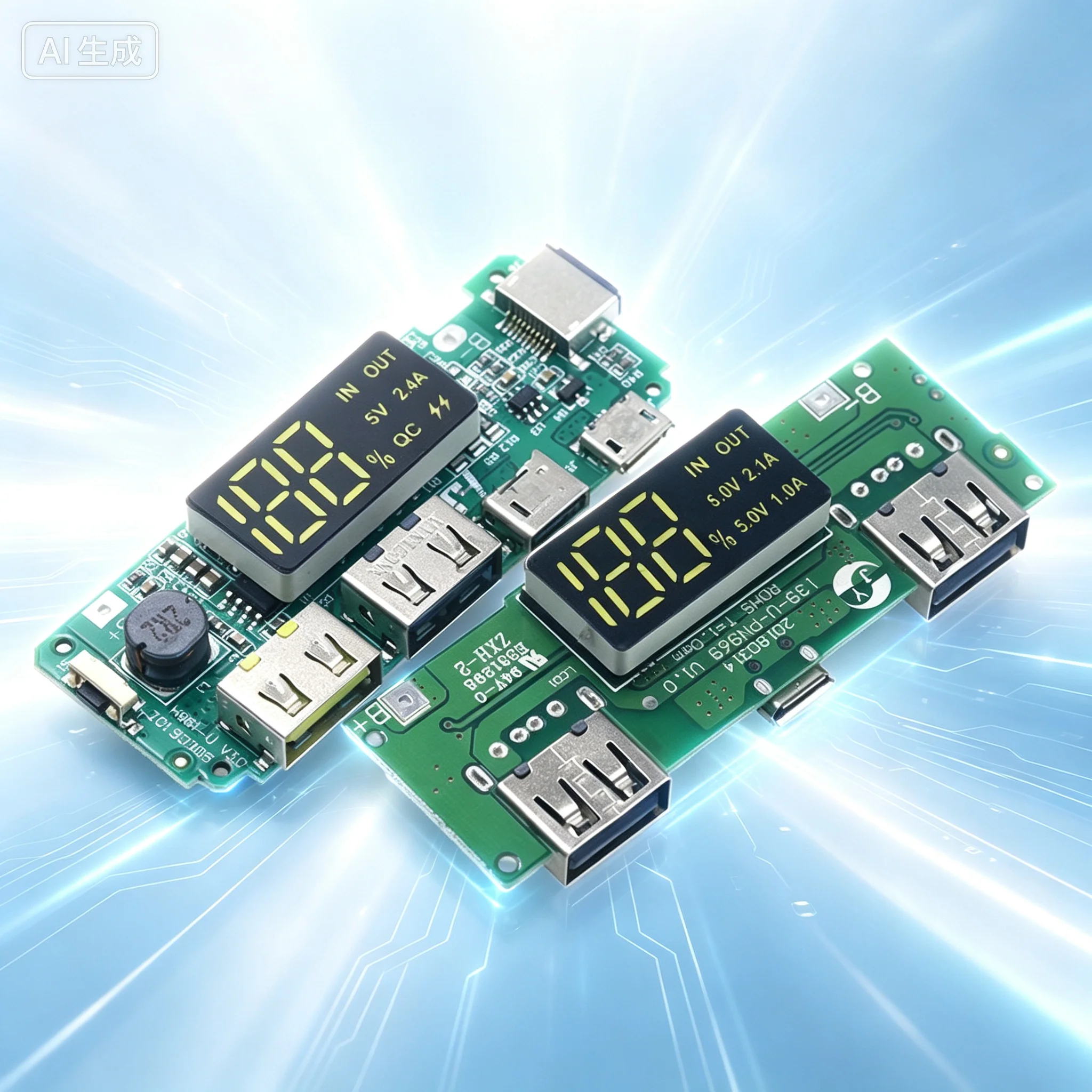 Display for 18650 Lithium Battery Digital Charging Module 5V 2.4A 2A 1A Dual USB Output Boost Module  10pcs