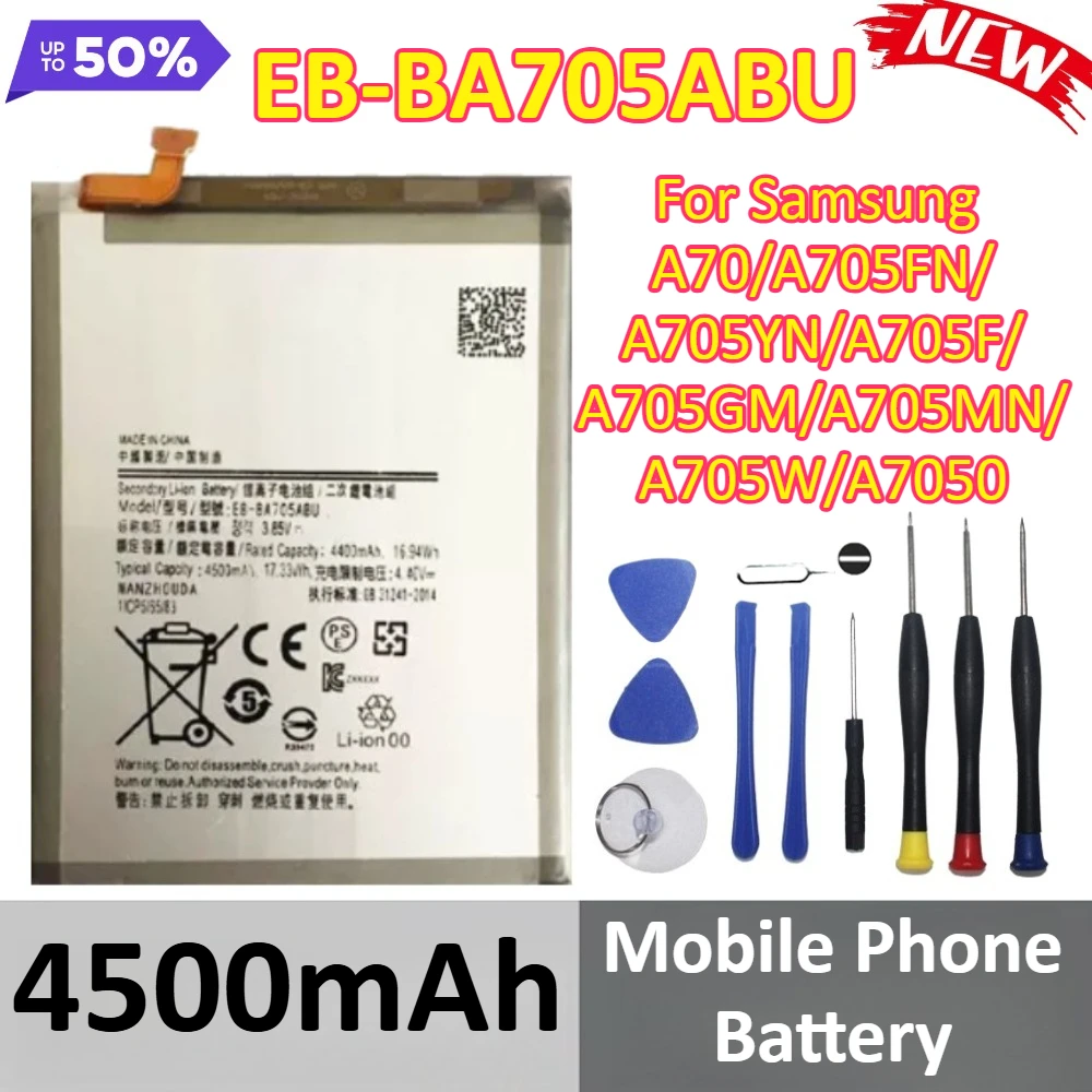 

EB-BA705ABU 4500mAh Mobile Phone Battery For Samsung A70/A705FN/A705YN/A705F/A705GM/A705MN/A705W/A7050 +Tools