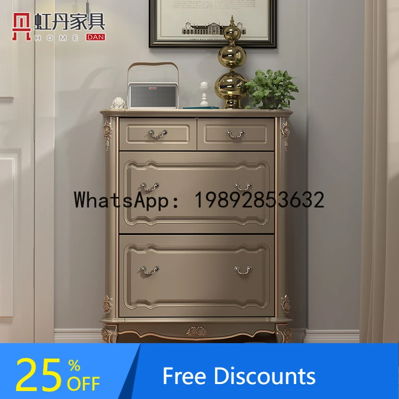 XL Tipping Bucket Shoe Cabinet Living Room Shoe Rack French Style Villa Light Luxury High-End Entryway