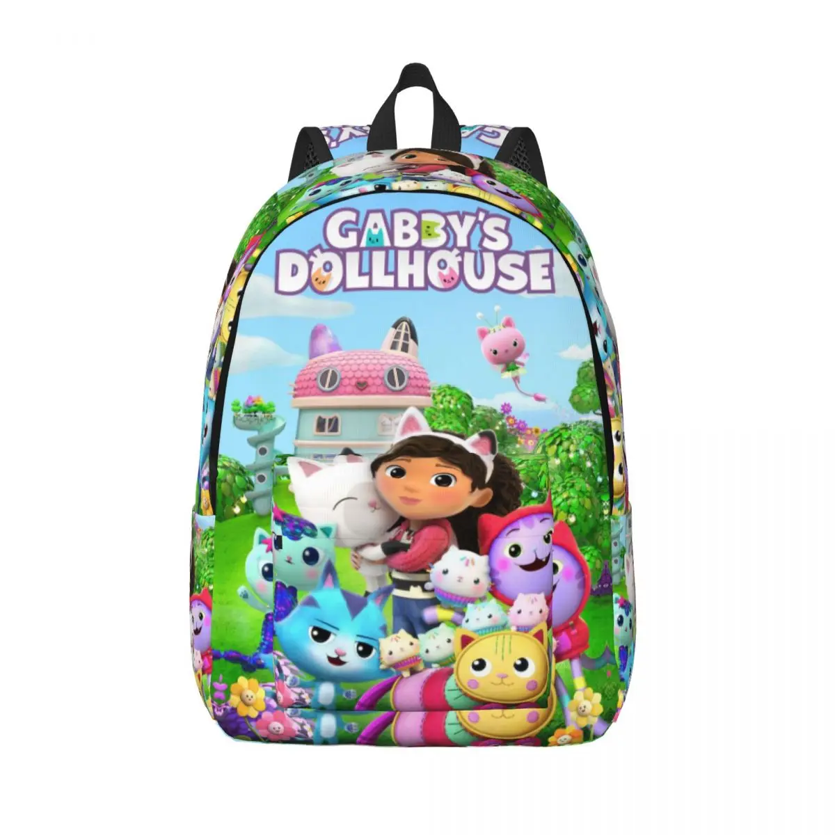

Холщовые рюкзаки для кукольного домика Gabbys с 3D принтом на заказ, школьные дорожные сумки с рисунком русалки, сумка для книг, подходит для 15-дюймового ноутбука