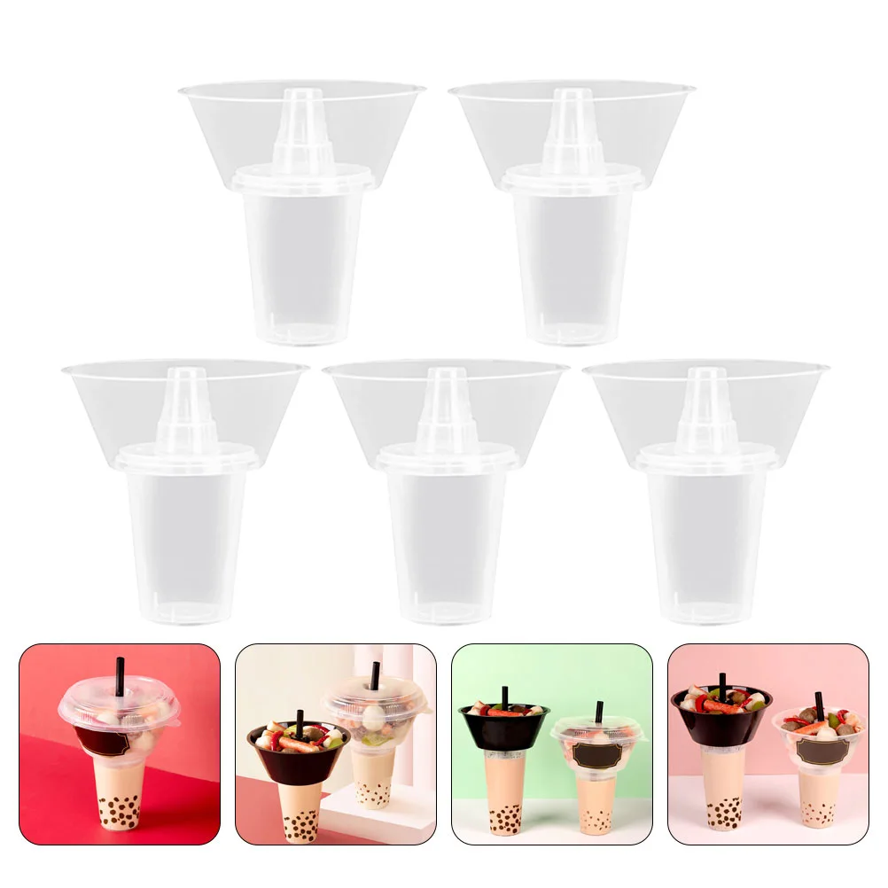 

Combined Snacks Holder Drink Cup Portable Food Bowl Large Capacity Daily Party Use Plastic Glasses Thickened Compact Kitchen