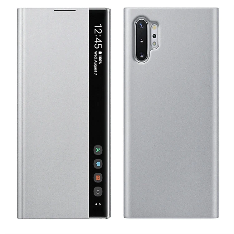 Smart Flip-Free Answering All Inclusive Mirror Phone Case voor Samsung Galaxy Note10 / Note 10 Plus PC beschermhoes