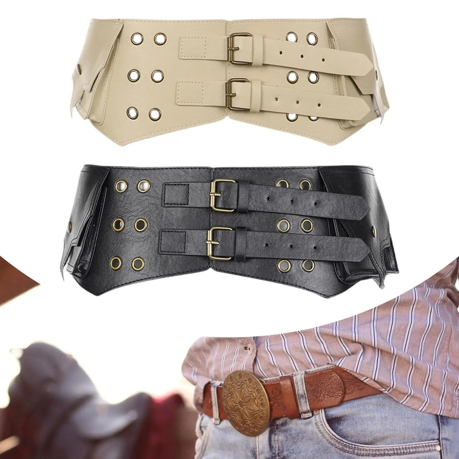 

Women's Wide Belt, Fashionable Rivet Belt for Women, Casual Vintage-design Waist Belt Belts