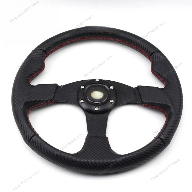For car carbon pattern PVC leather steering wheel, racing steering wheel 14 inch steering wheel