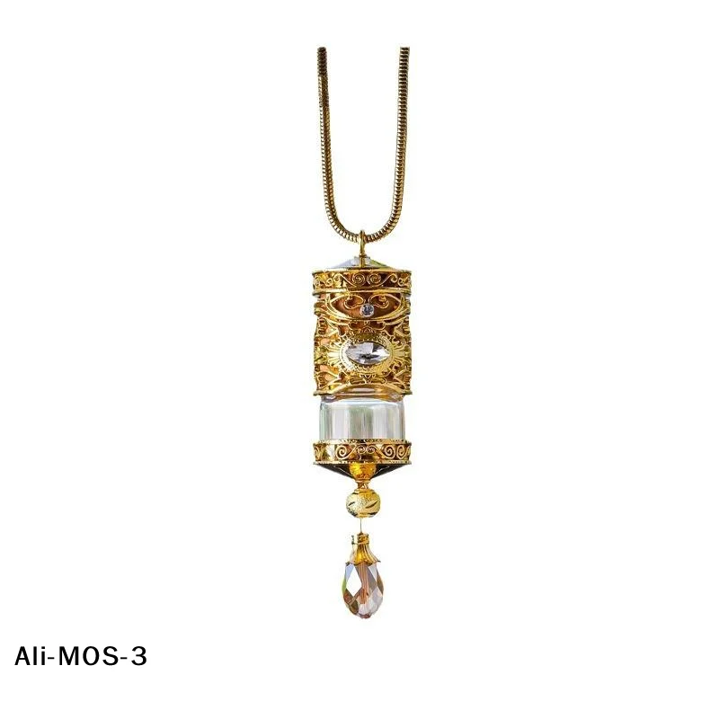 

【S】Alloy Car Air Freshener Holder – Gold Hanging Perfume Bottle For Rearview Mirror, Luxury Interior Accessory