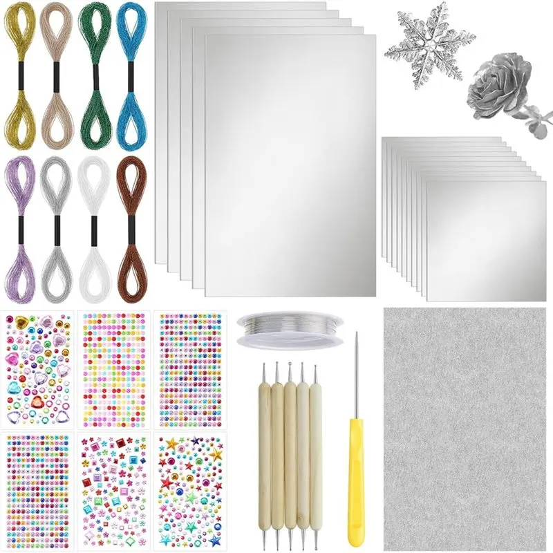 

【ПОСЛЕДНИЙ ШАНС】Декоративные инструменты для тиснения по металлу, набор для рукоделия из алюминия, 25 листов фольги, аксессуары для творчества с серебряным блеском