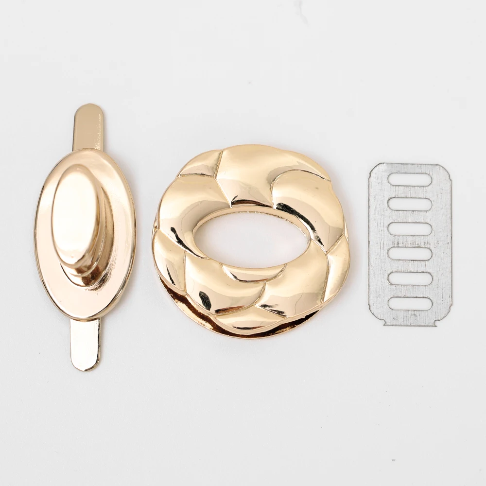 Flower Shape Metal Clasp Locks para DIY Making Craft, Catch Thumb Lock, Purse Buckle Fasteners, Wallet Buckle