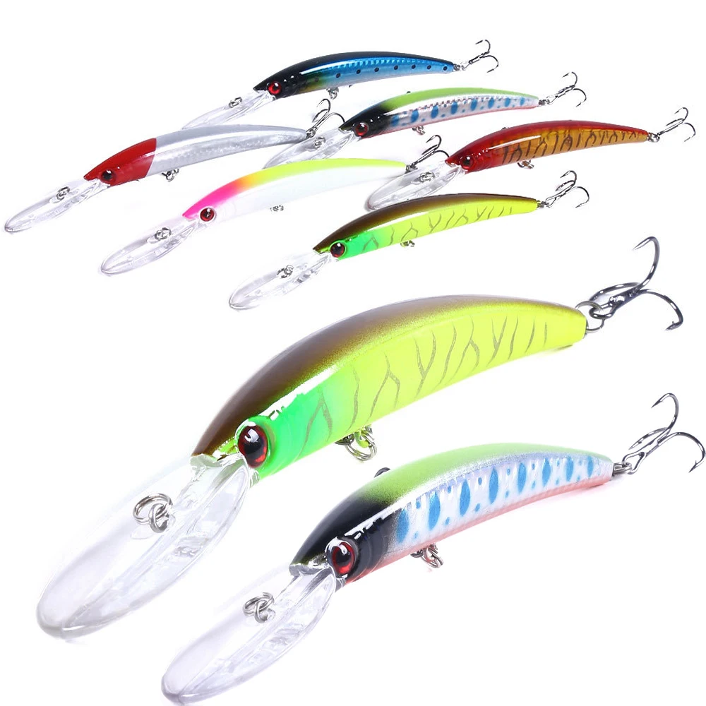 Señuelo de Pesca de pececillos láser, cebo Artificial Wobbler Topwater, aparejos duros Crankbait para lubina, 15CM/15G, 6 unidades por juego