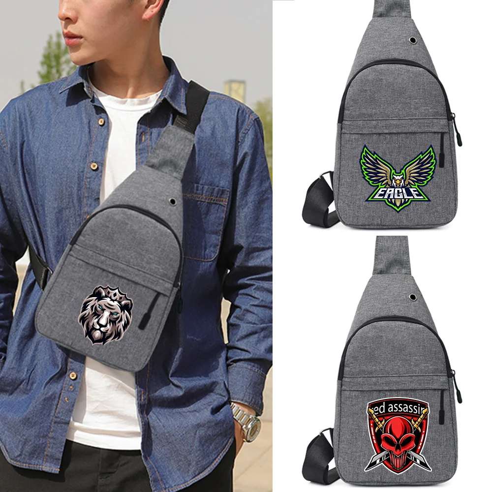 

2023 Chest Bags Men Outdoor Sports Crossbody Bag Casual Canvas Messenger Shoulder Pack Women's Storage Packet Teamlogov Pattern