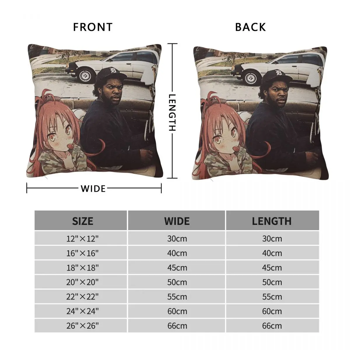 Waifuz Puella Magi Kyouko Sakura Square Pillowcase Polyester Linen Velvet Printed Throw Pillow Case Sofa Seater Cushion Cover