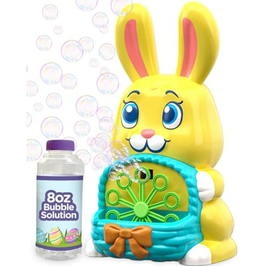 

Move2Play Bunny Bubble Blower Easter Toy for Toddlers Ages 1-4+ Indoor Outdoor Fun Bubble Machine Gift Birthday Basket Stuffer