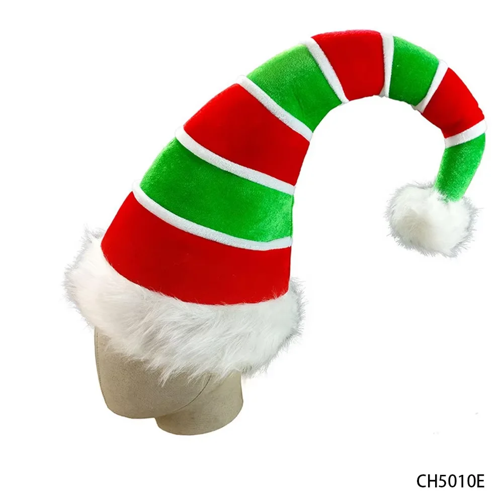 قبعات قزم عيد الميلاد من PESENAR، قبعة حلوى من الفرو الصناعي مخططة طويلة لإكسسوارات أزياء حفلات عيد الميلاد #3