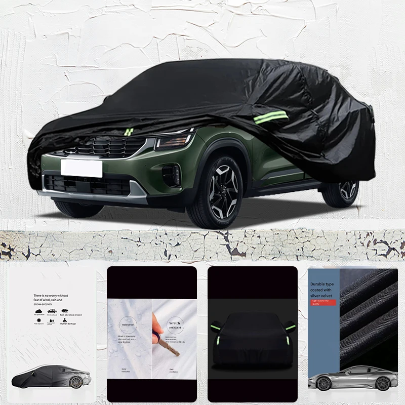 

For Kia Seltos Anti-UV Sun Shade Rain Snow Resistant Dustproof Car umbrella Black cover Full Car Cover Outdoor Protection