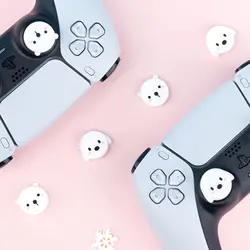 GeekShare PS4, PS5, NS Pro 컨트롤러, 개 및 곰용 귀여운 동물 테마 실리콘 썸스틱 4개