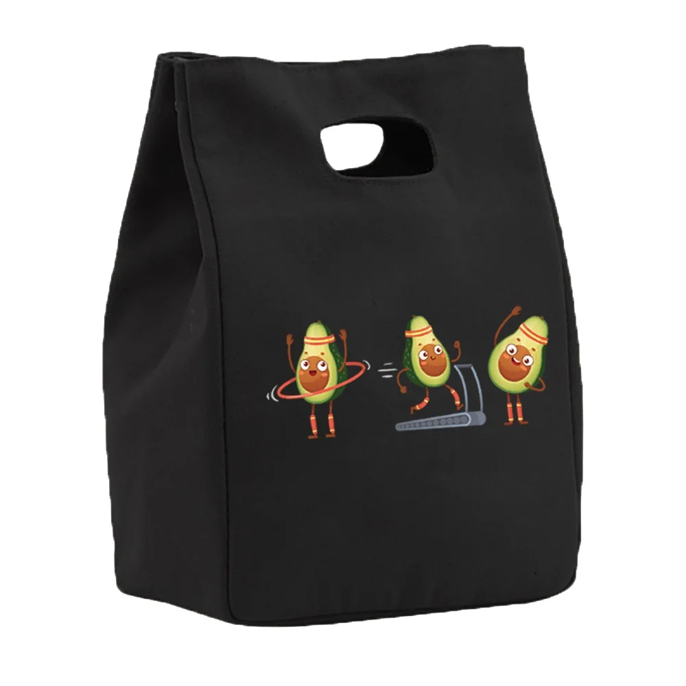 Lunch Bag Insulation Bento Pack Aluminum Foil Rice Bag Avocado Print Meal Ice Pack Student Dinner Hand Refrigerated Picnic Bag