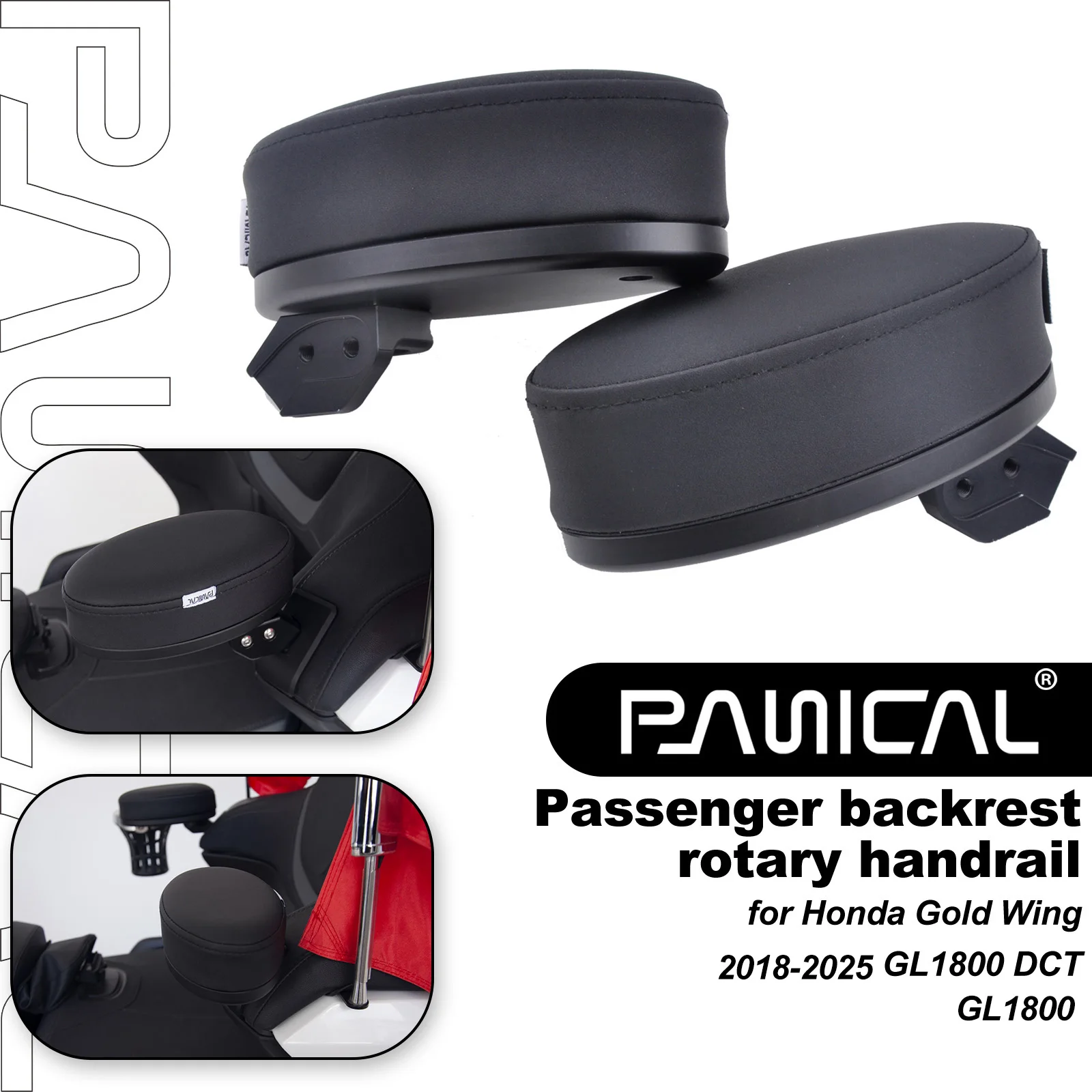 

PANICAL for Honda GoldWing GL1800 GL1800 DCT 2018-2025 Motorcycle Rear Handrail Passenger Handrail Adjustable Rotary Handrail