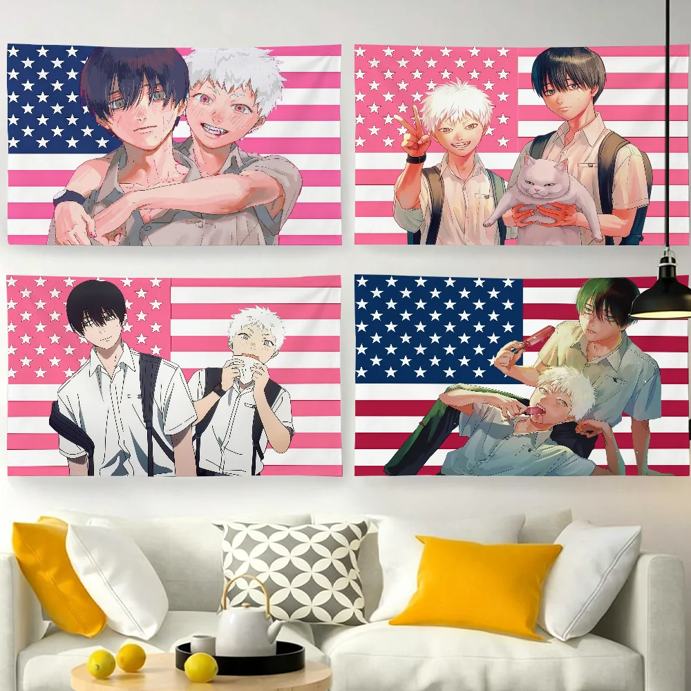 Anime YoshiKaru S-Summer Hikaru D-Died-S Flag For Garden Party Living Room Home Wall Decor Banner Bedroom Outdoor Tapestry