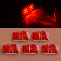 5Pcs Red 10 LED Front Rear Side Marker Clearance Light Indicator Lamp Double Bullseye for Camper Truck Trailer Pickup 12V 24V