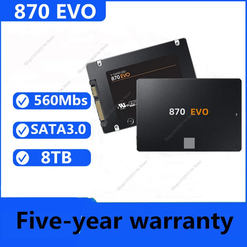 

New 870 EVO SATAIII 2.5 Inch SSD 8TB Internal Solid State Drive HDD Hard Drive 1TB 2TB 4TB for Desktop Computer/Laptop