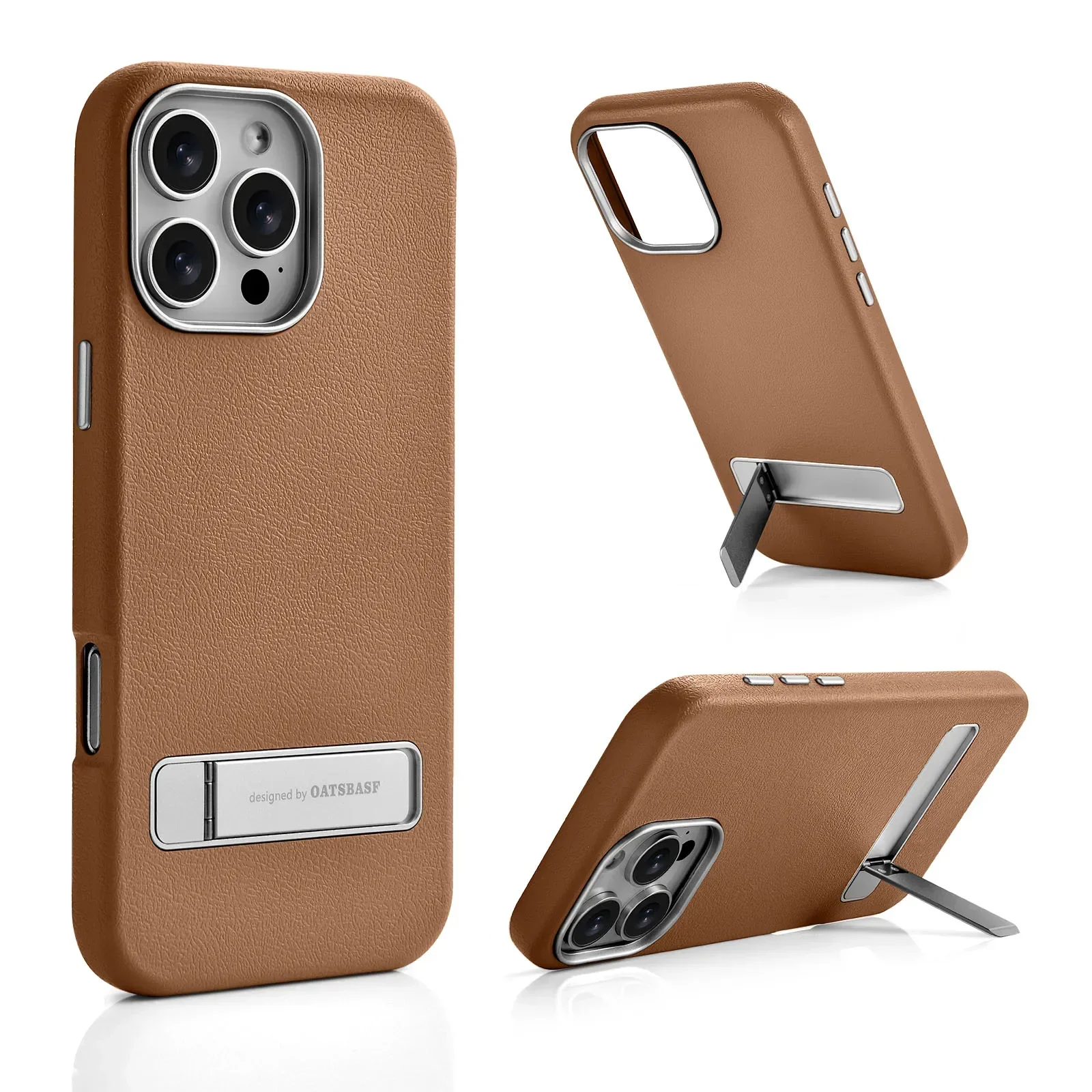 

Oatsbasf Phone Case for iPhone 16 Pro Max Shockproof Protective Cover w/Magsafe Metal Kickstand Phone Bumper w/Adjustable Stand