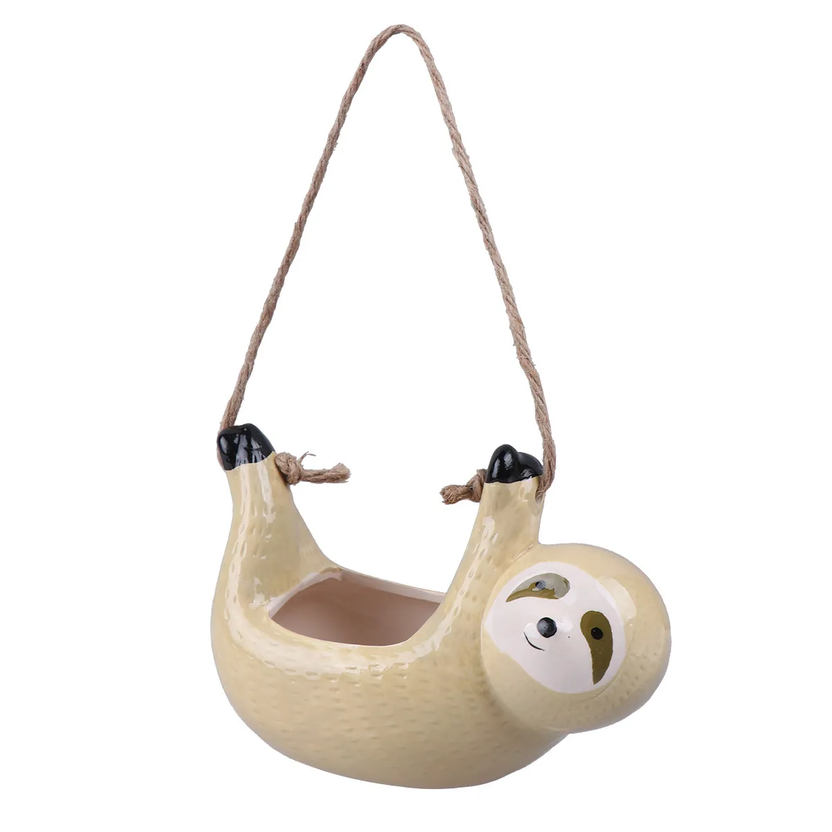 Yellow Sloth Hanging Flower Pot Succulent Plant Container Small Chic Home Office Garden Decor Indoor Wall Basket Succulent Pot