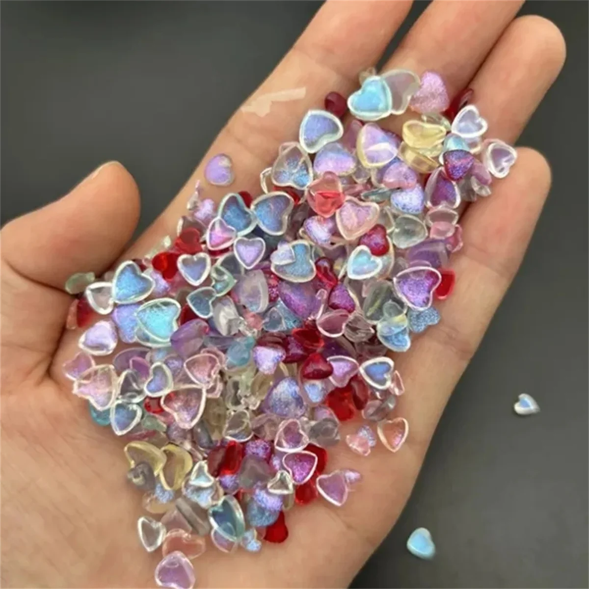 50 pz giapponese Kawaii cuore accessori resina Nail Art Charms Cartoon Love decorazioni per unghie dimensioni miste Manicure strass fai da te