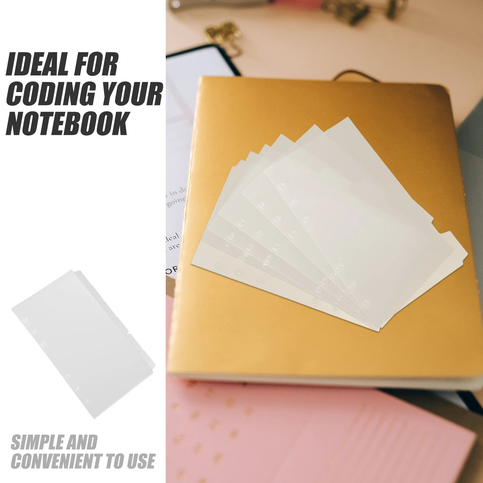 

18 Sheets Loose-leaf Divider Classification Tabs Dividers for Binder Notebook Index School Page Markers Punched with Plastic