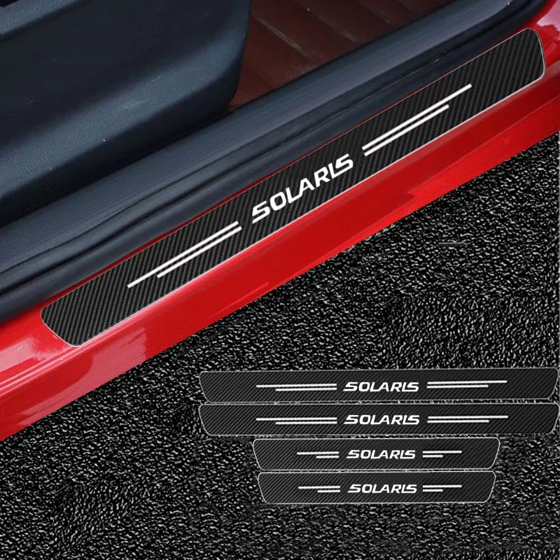 

Carbon Fiber Car Sticker Auto Door Trunk Protective Strip Anti Scratch Decal For Hyundai SOLARIS 2019 2017 2012 Accessories
