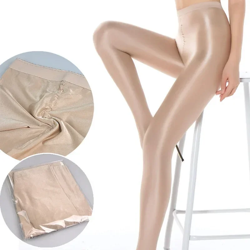 70D Shaping Flash Pantyhose Sexy Shiny Satin Shape Dance Singer Reflective Tights Stockings Fitness Compression Nightclub Wear