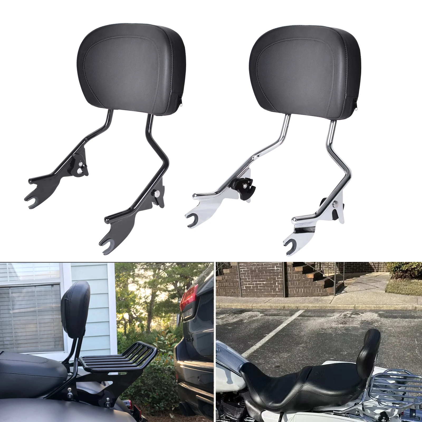 

Motocycle Detachable Sissy Bar Passenger Backrest Rear Backrest For Harley Touring Street Glide Road Glide Electra Glide