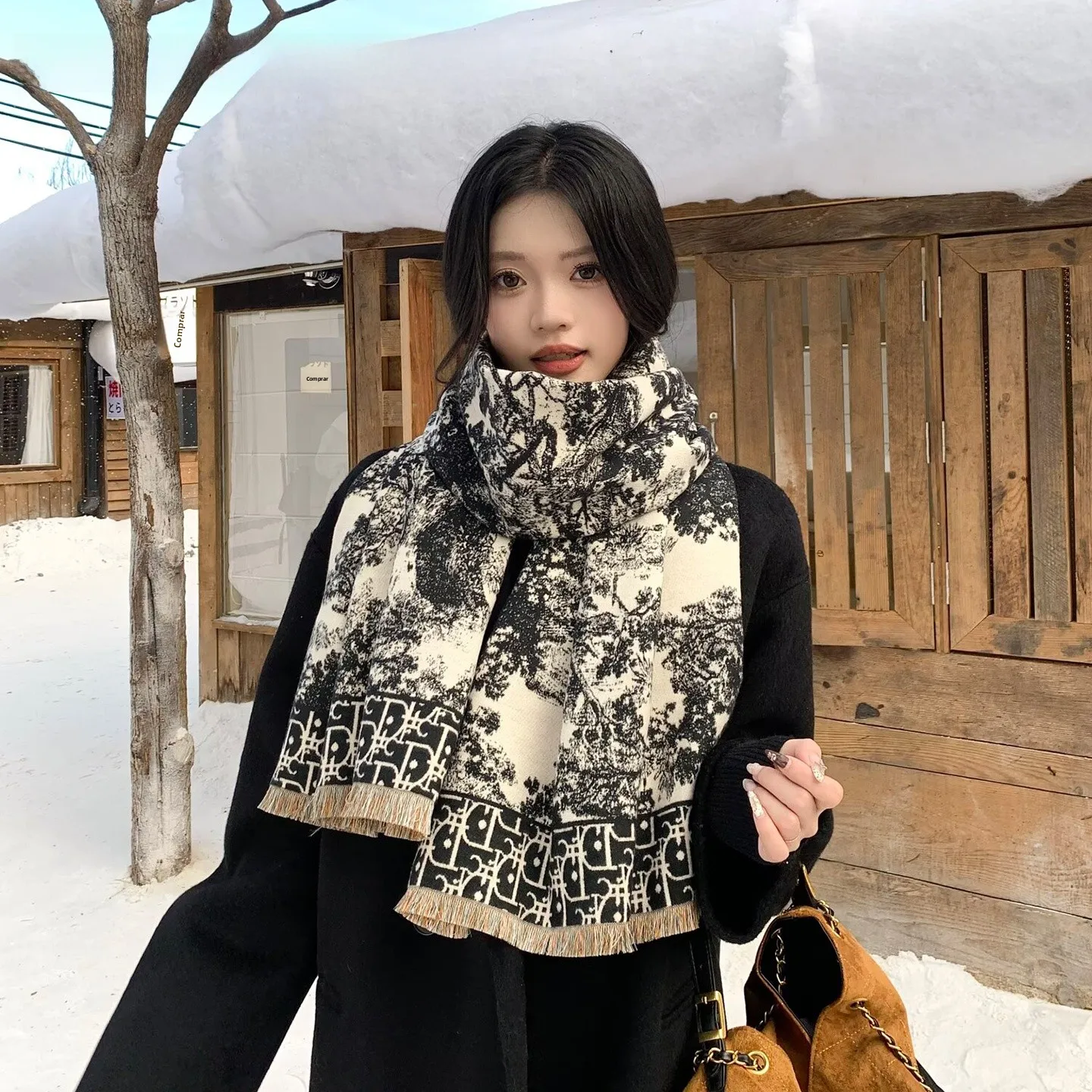 fashionable-warm-floral-embroidery-scarf-charliekelli-2026-women's-double-sided-polyester-fiber-cowl-neck-wrap-spring-autumn