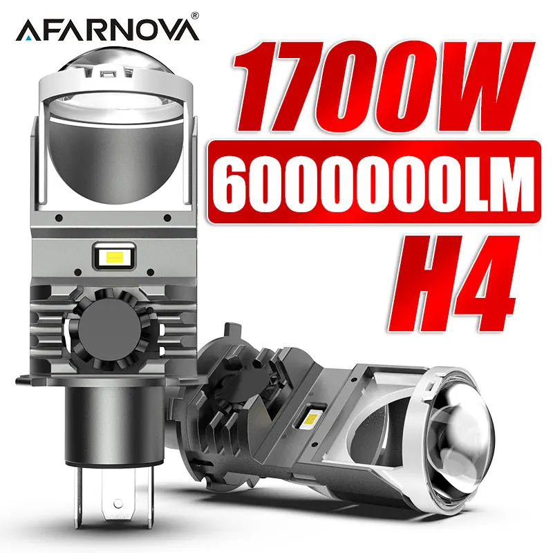 

2PCS LED Lens Bi Mini Projector Headlight Bulbs Lenses Headlamp Turbo H4 LED Bulb High Low Light For Motorcycle Car Accessories