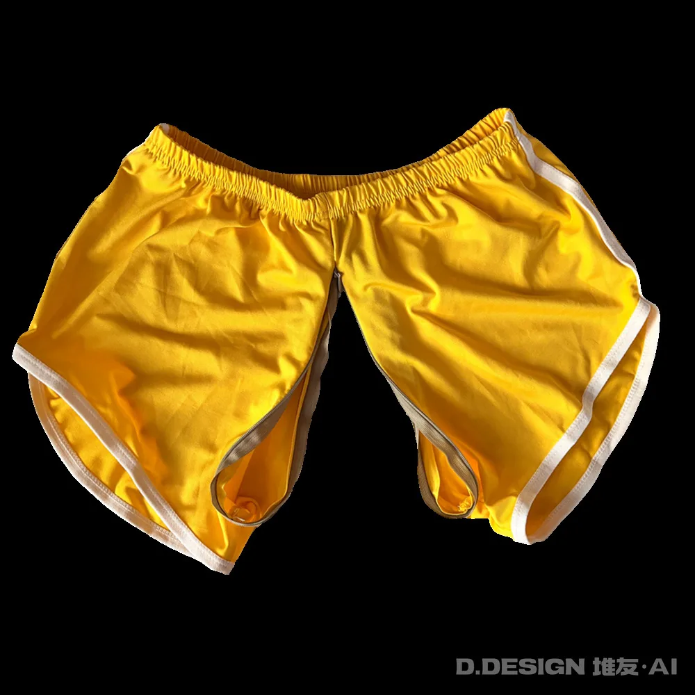 Summer Outdoor Invisible Zipper Open Crotch Yoga Shorts Fitness Gym Women Bottoms