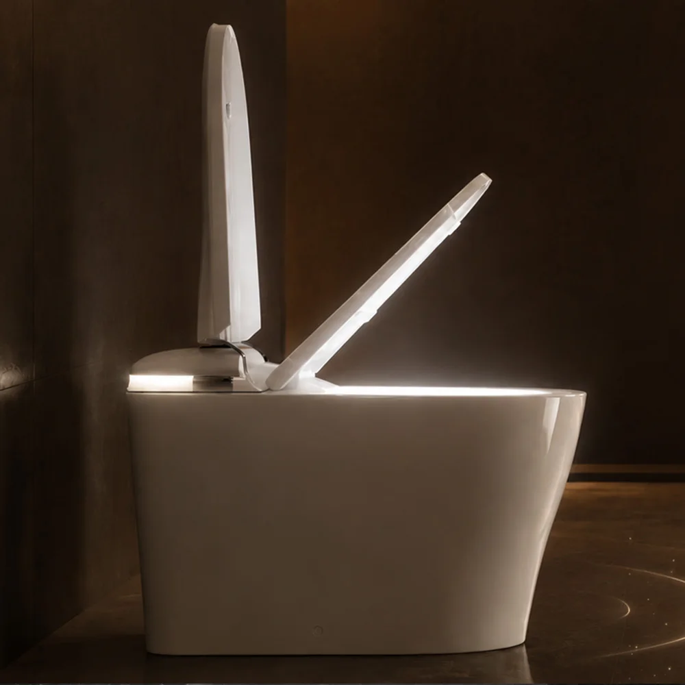 Smart Toilet with Auto Open/Close Lid 1000 MaP Siphon Jet Flush Build in Tank One-piece Toilet Bidet 1.28 GPF Auto Dual Flush Foot Sensor Soft Closing Seat Toilet