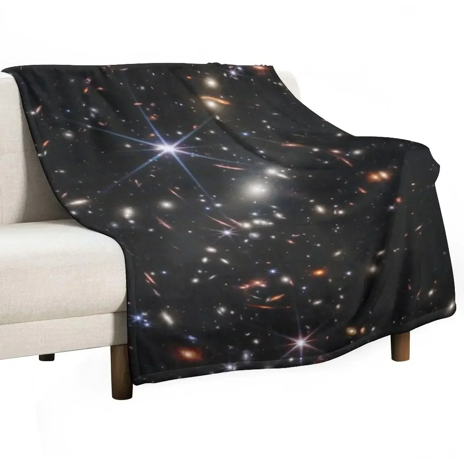 

James Webb Space Telescope Earliest Galaxies Deep Field Throw Blanket Cute Plaid Luxury Thicken Winter beds Blankets