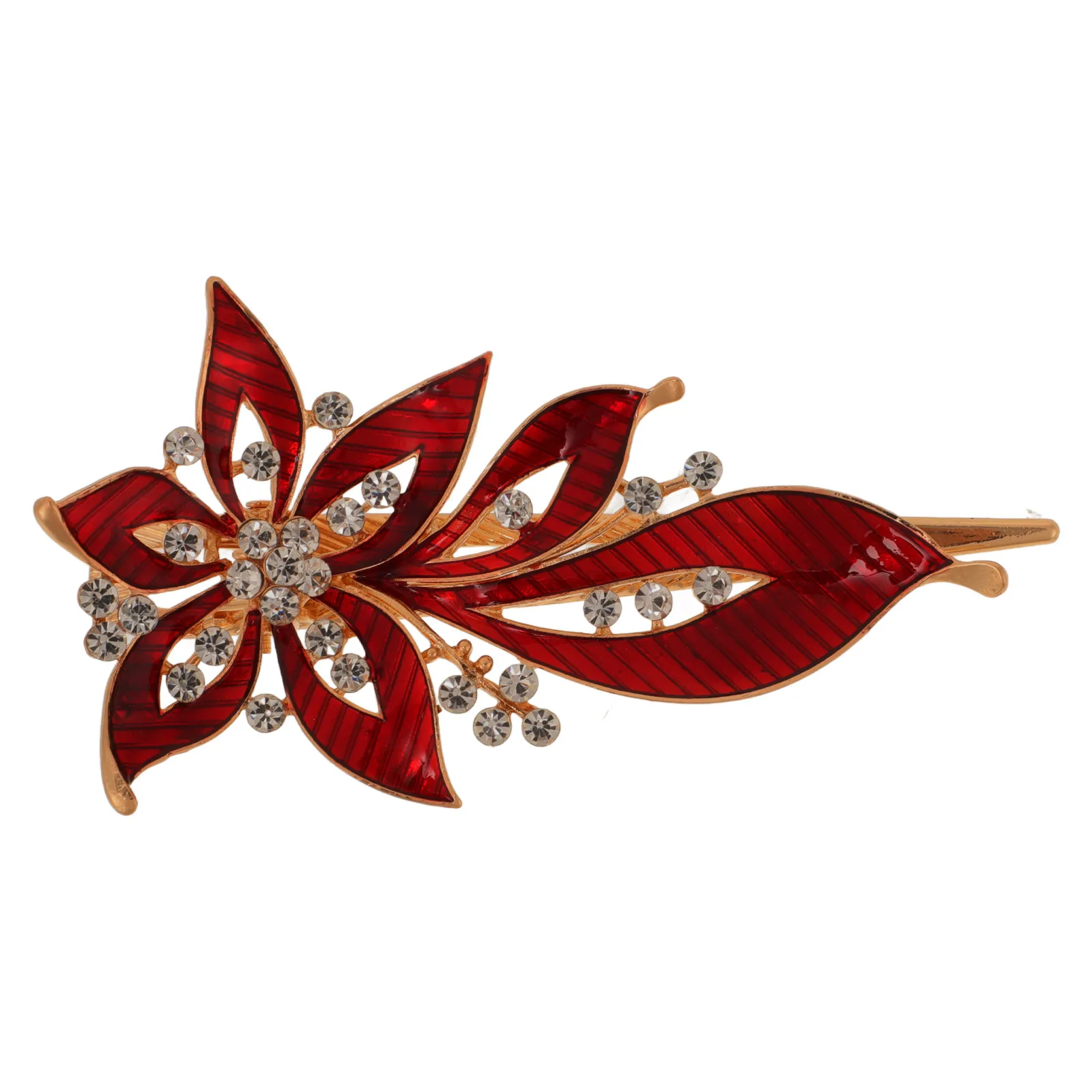 

Alloy Hairpin Rhinestone Accessories for Women High Quality Leaf Design Elegant Stylish Wedding Birthday Party Gift