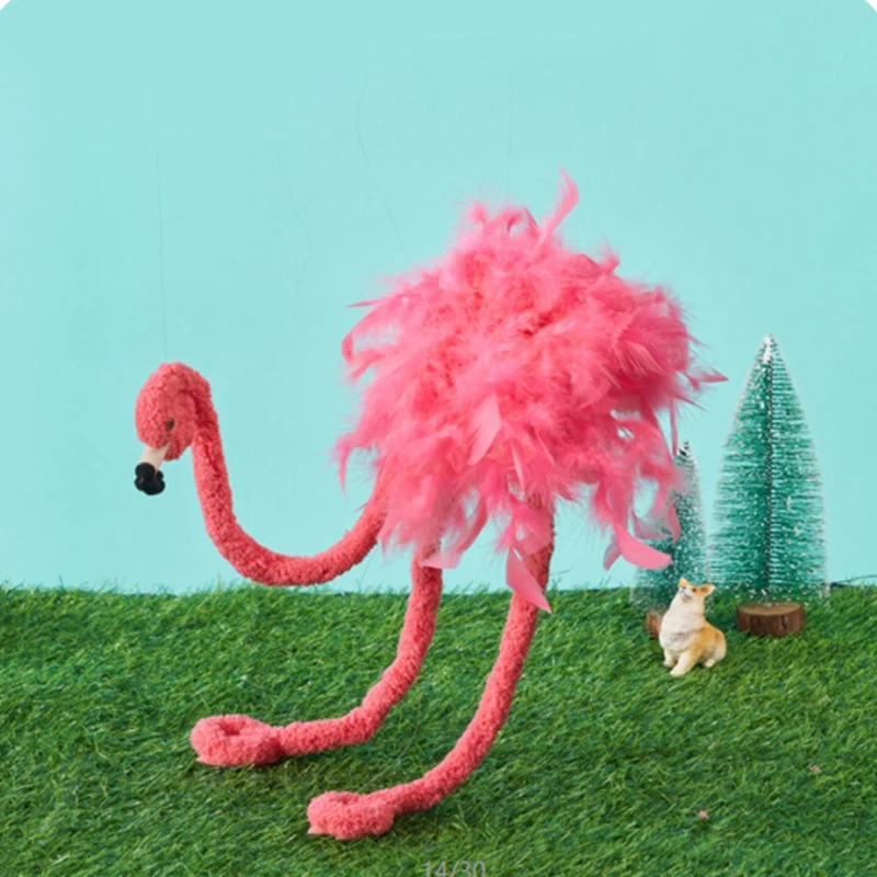 New Creative Line Puppet Flamingo Doll Novelty Funny Educational Stress Relieving Toys Children Storytelling Toys Birthday Gift