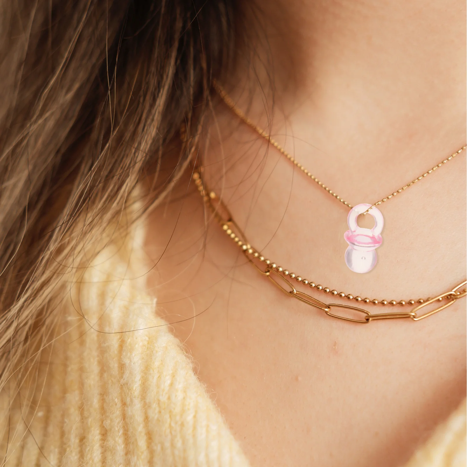 

200Pcs Acrylic Pacifier Charms Mini Transparent Tiny Pacifier Decorations Baby Shower Table Scatter Gender Reveal Party Favors