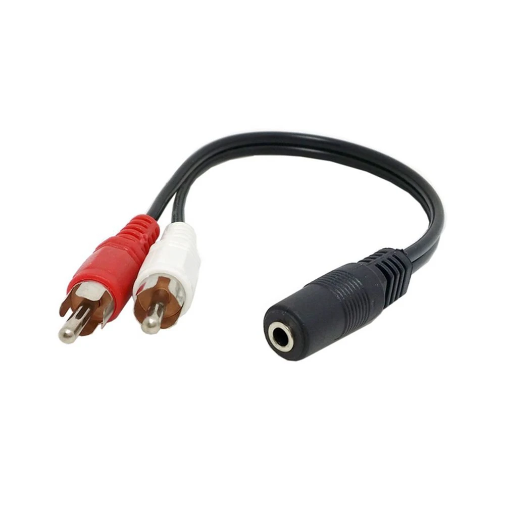 Universal RCA cabo de áudio estéreo, fêmea para 2RCA macho Jack, 3.5mm AUX Y adaptador para DVD amplificador