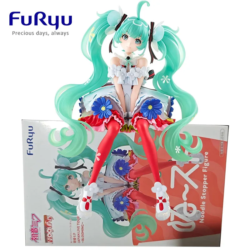フリュー-ヌードルストッパー-アニメフィギュア-初音ミク-japan-live-tour-2025-blooming-ver-14cm-pvc製フィギュア玩具、ファンへのプレゼント