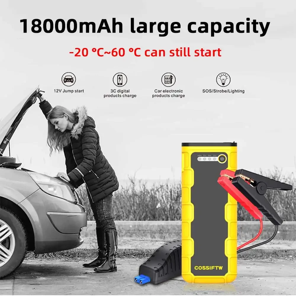 COSSIFTW 12V Car Jump Starter 1000A Car Battery Starter  Portable Power Bank Booster Auto Starting Device Emergency Start