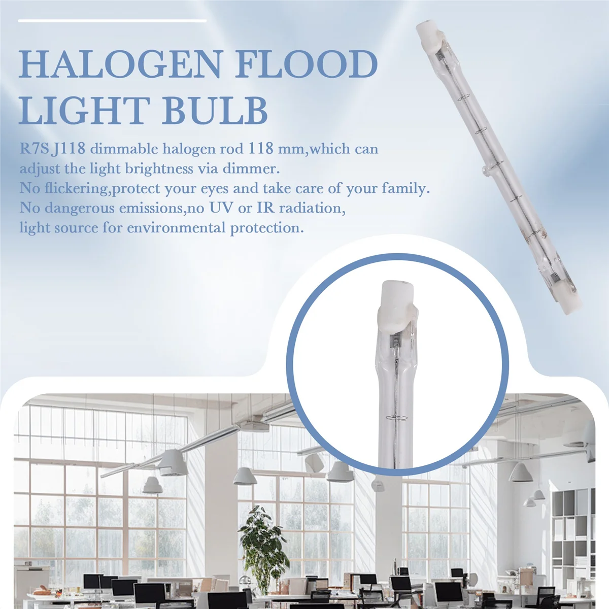 

B24A R7S Halogen Light Bulb 118 mm 200 W 230 V Pack of 10 Halogen Rod R7S Halogen Bulb R7S Dimmable Halogen Rod Lamp Lights