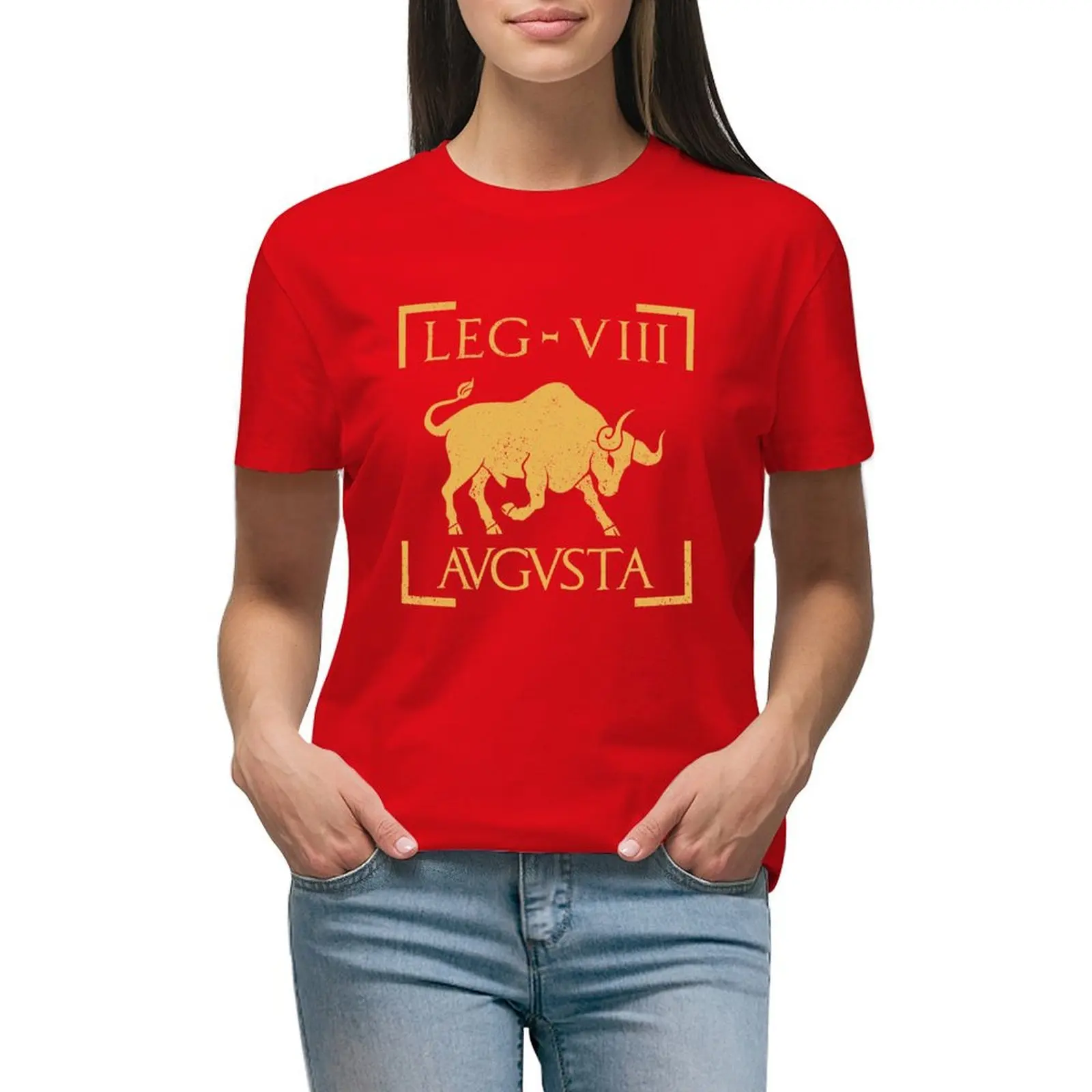 

Legio VIII Augusta Bull Emblem Roman Legion T-shirt summer clothes Female clothing Women's summer blouses 2024