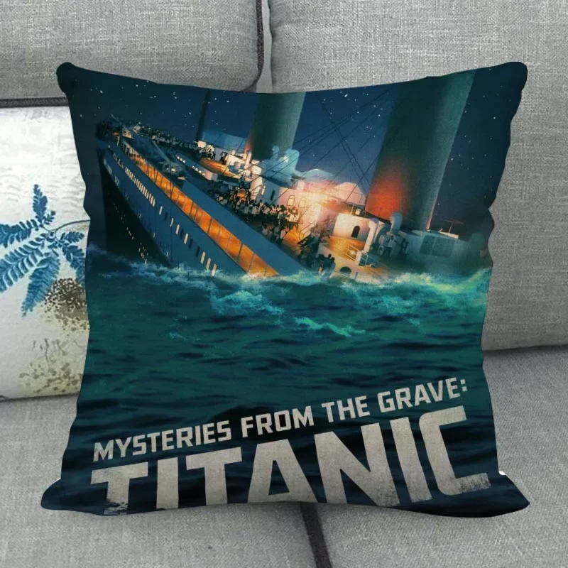 45X45cm Titanic Pillowcase Square Zipper Cotton Linen Pillow Cases Bedroom Home Office Decorative Pillowcase WJY10.16