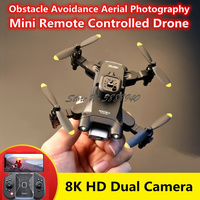 Obstacle Avoidance Aerial Photography Mini Remote Control Drone WIFI FPV 8K HD Dual Camera 360° Roll RC Quadcopter Drone Model