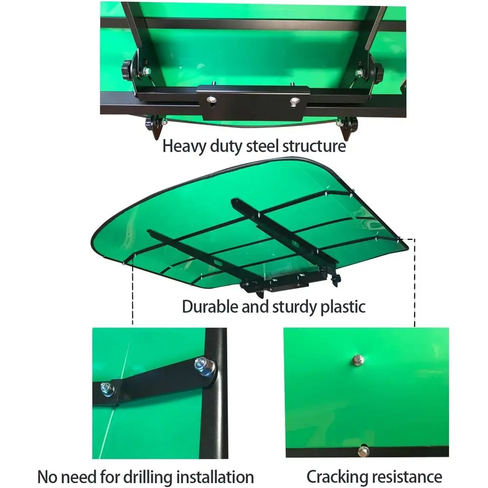 Green 53x53 Tractor ROPS Canopy with Mower Sun Shade, Adds 4 to Height