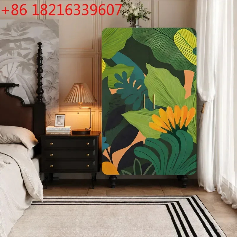 YAOLarge Capacity Wardrobe Cloakroom Hanging Clothes Cabinet Free Installation Solid Wood Painted Storage Locker Space Saving